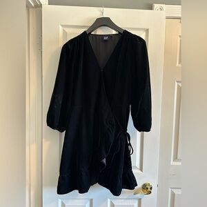 GAP Black velvet  Wrap Dress